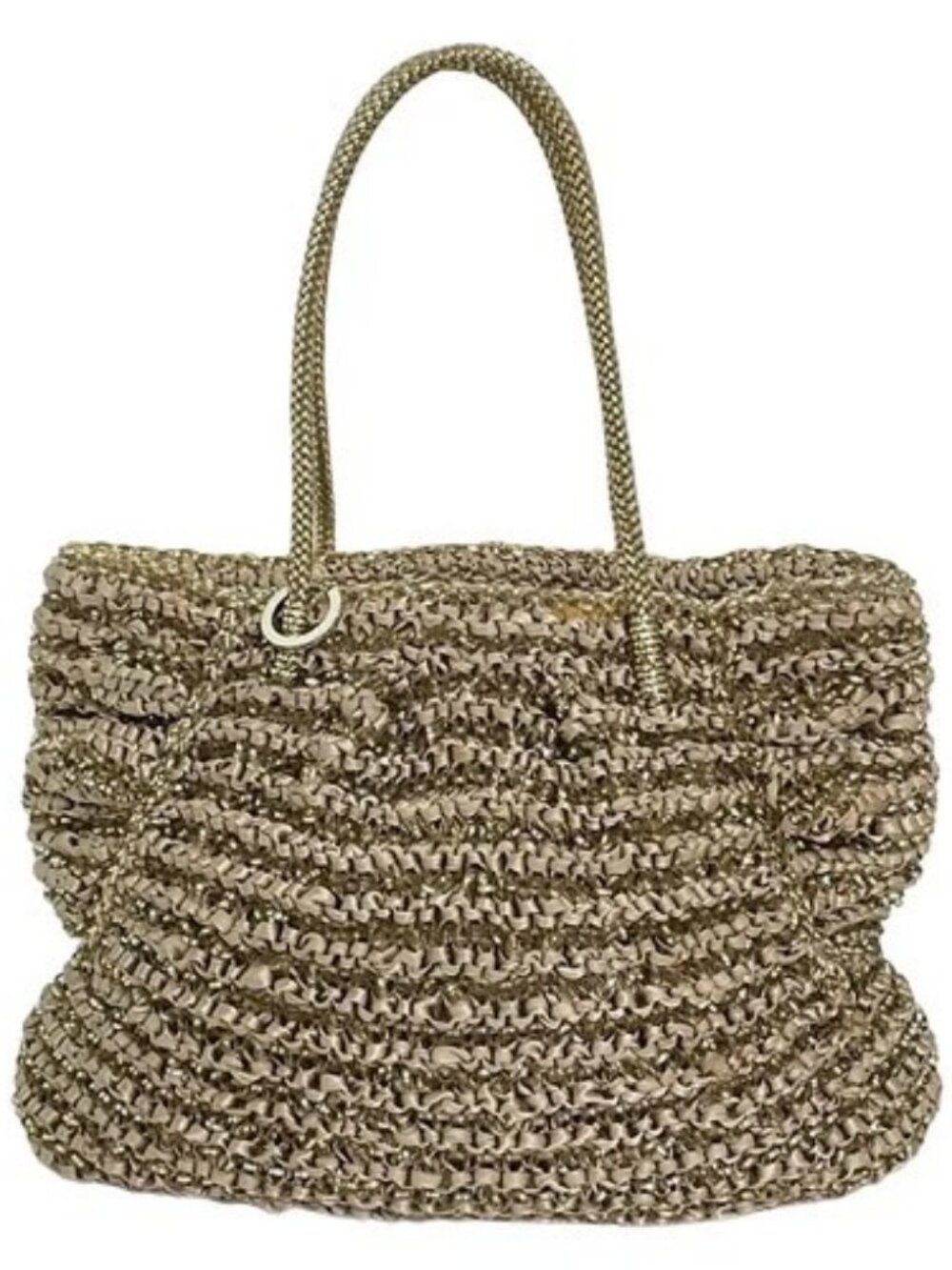 ANTEPRIMA Wire Bag Beige Gold Wire Chemical Fiber Tote Bag